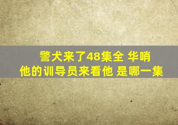 警犬来了48集全 华哨 他的训导员来看他 是哪一集